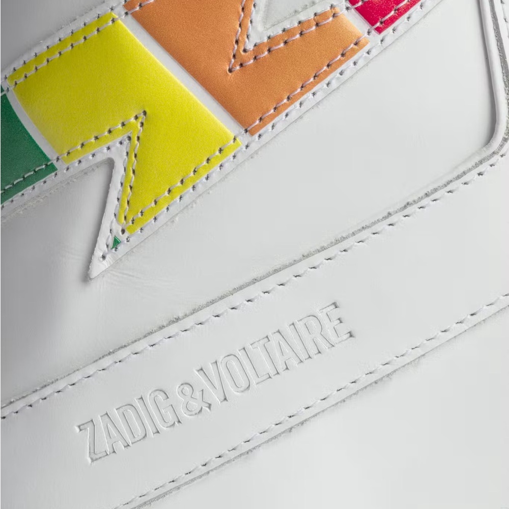 ❤️ Zadig & Voltaire High Flash Pride Sneakers with Colorful Accents - Picture 4 of 14